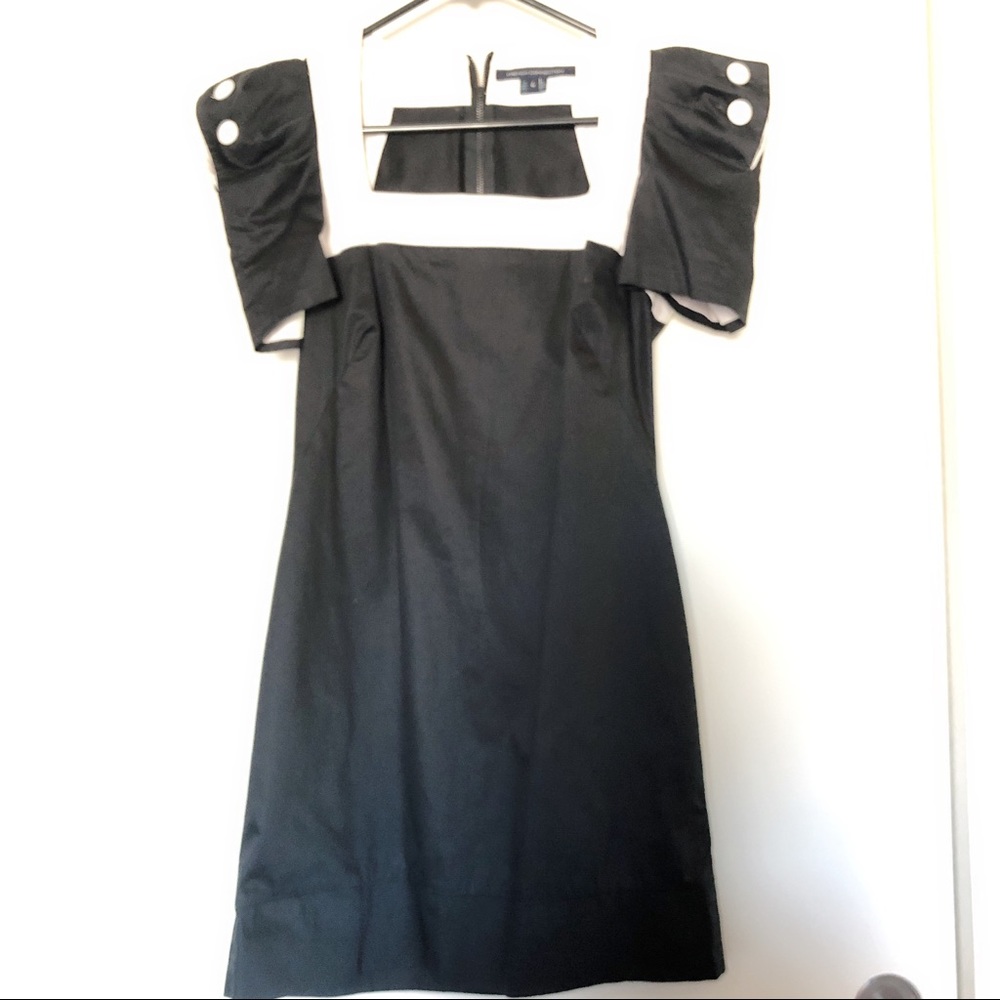French connection black/ White Buttons dress